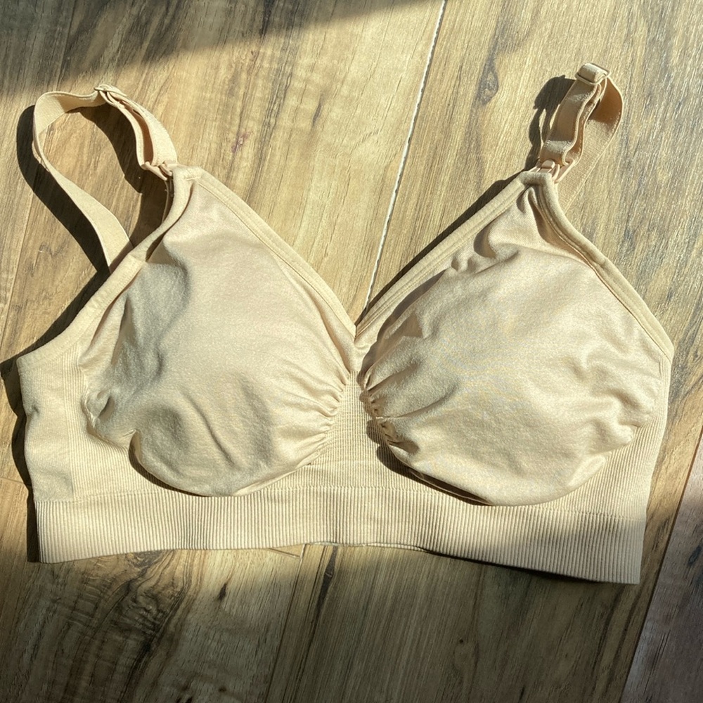 Hofish Nursing Maternity Bra Beige Large